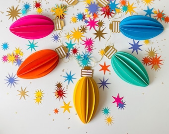 3D Christmas Lightbulb Template: DIY Holiday Garland (SVG & PDF)