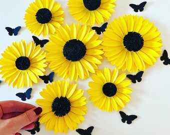 Mini Sunflower 1, Paper Flower File, Svg Digital Template, DIY Paper Crafts, Halloween Decor, DIY Fall Decor, Spooky Season Crafts, Cricut
