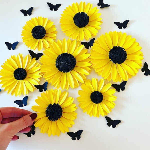 Mini Sunflower 1, Paper Flower File, SVG Digital Template, Crafts for Kids, Spring Crafts, DIY Easter Decor, Mother's Day Gift, Handmade