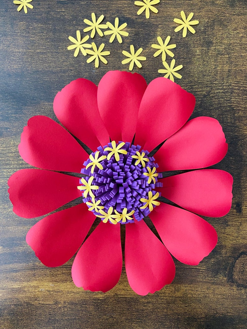 SVG PDF Digital File Zinnia Template Paper Flower Fall Etsy