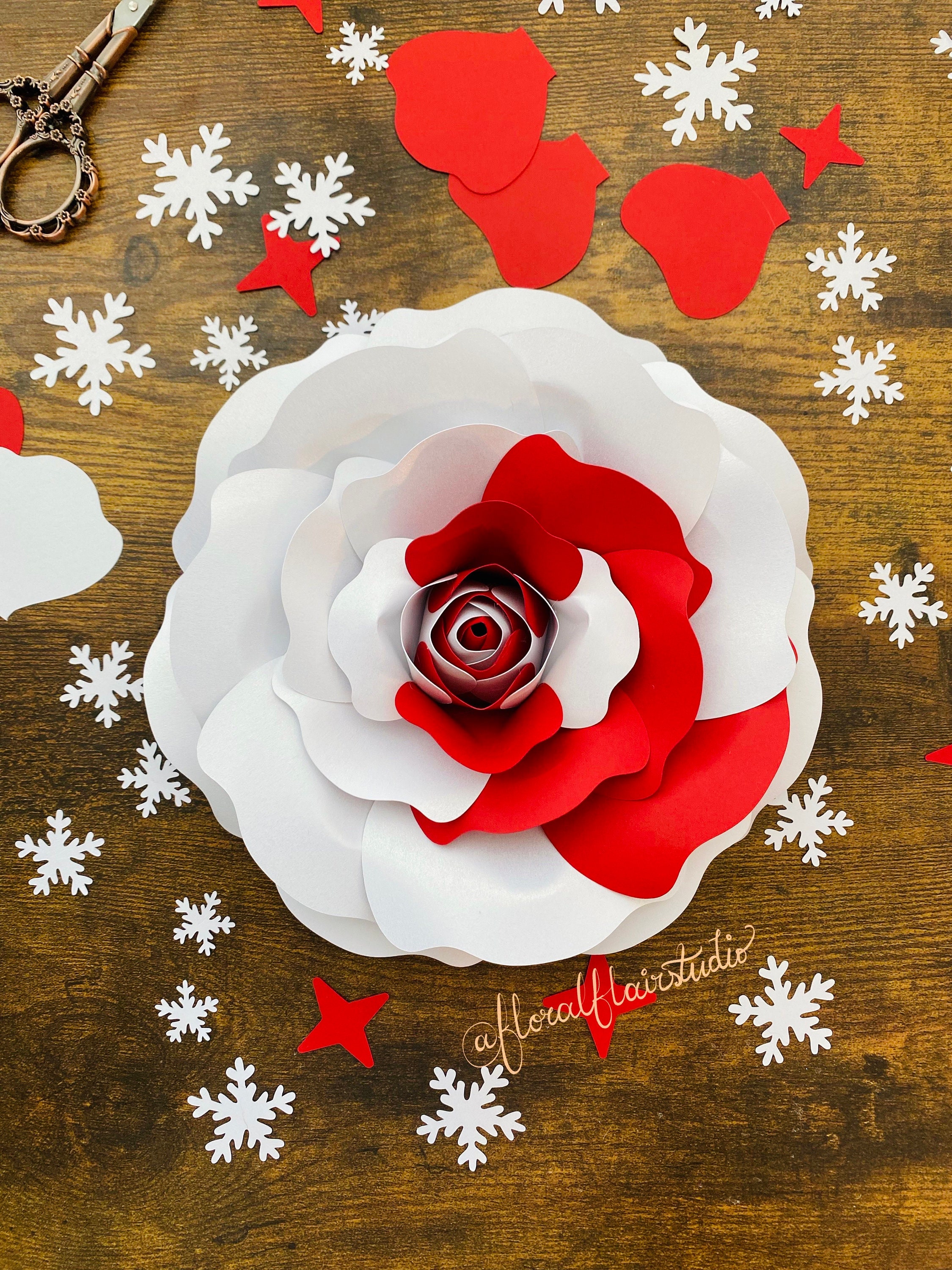 SVG Digital File Paper Rose Template Home Decor Floral | Etsy