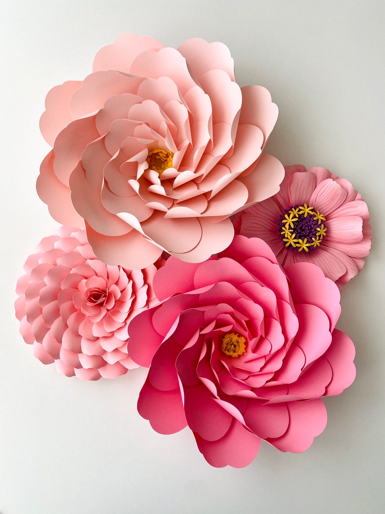 SVG Digital File, Paper Flower Template, Spring Floral Decor, Easter DIY Decor, Paper Craft, Cricut File, Mother's Day, Baby Shower Decor image 5