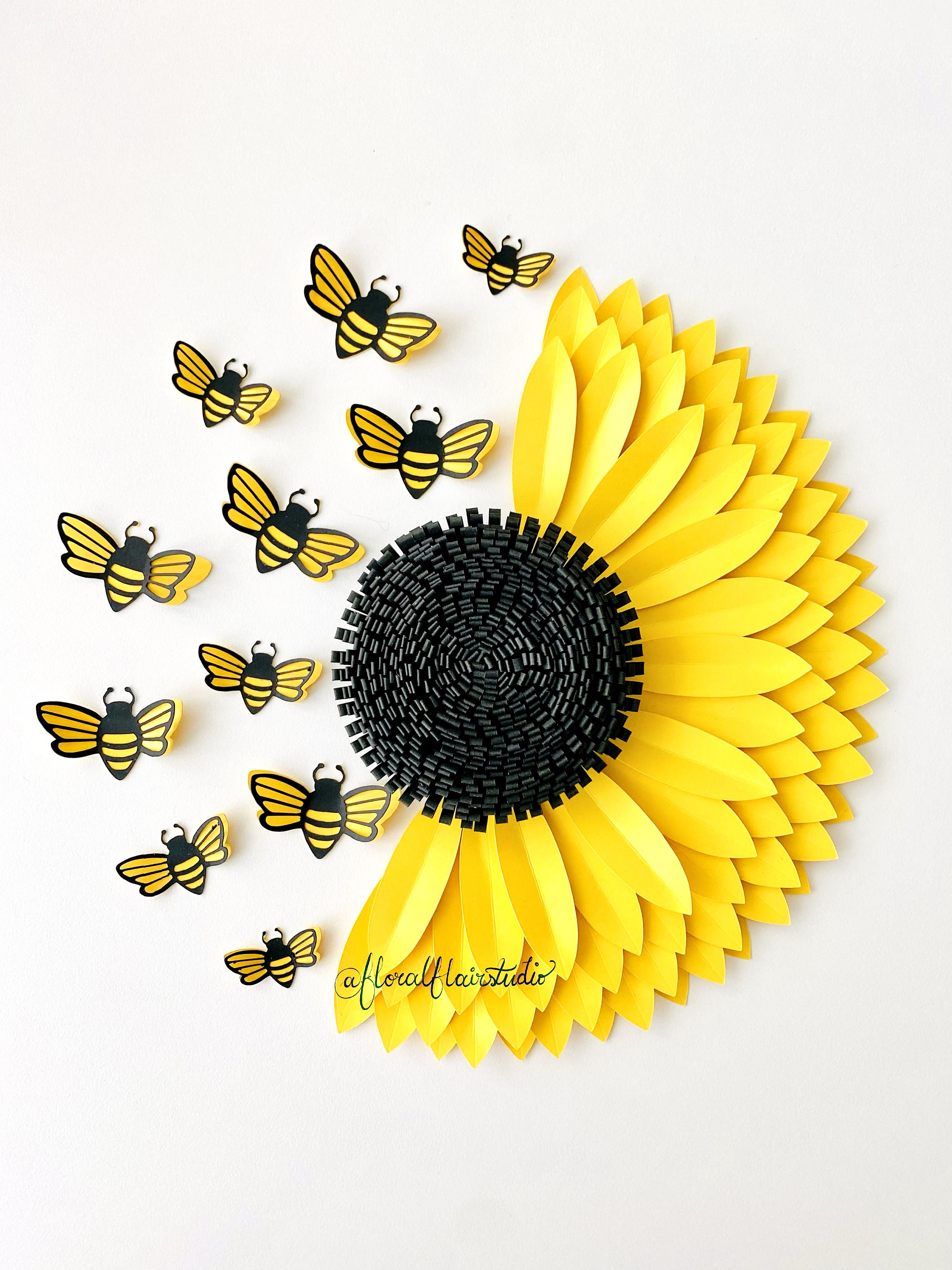 Gift Cutting Board : Sunflower Vintage Bee Flower Floral Yellow Decor  Painting