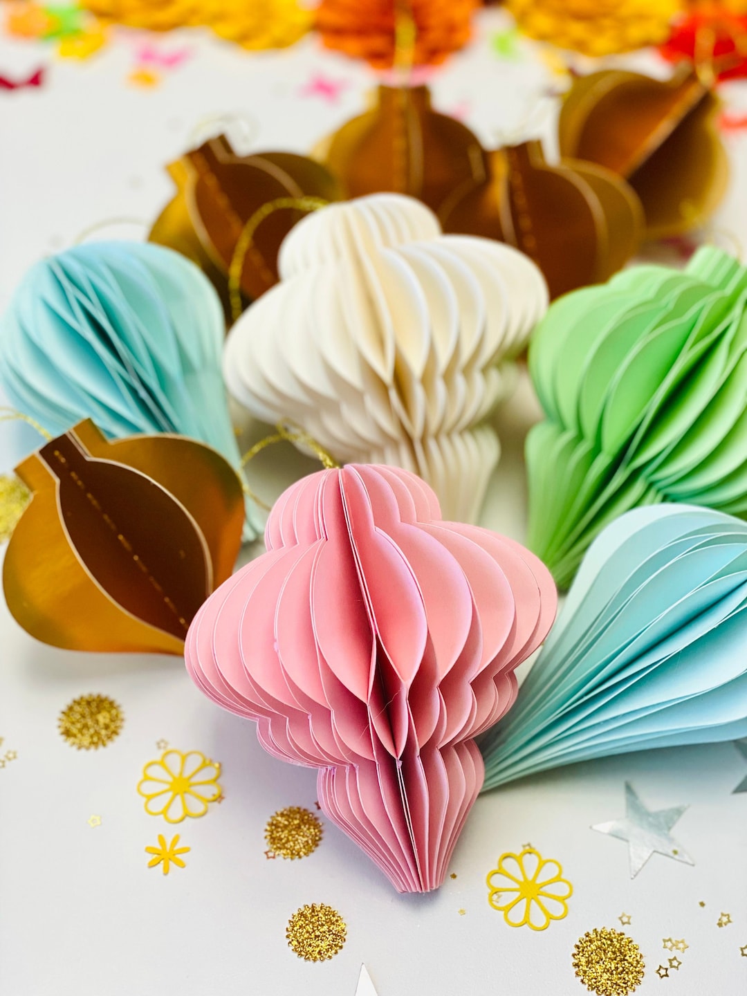 3D Paper Christmas Ornament Template DIY Holiday Decor (SVG Digital