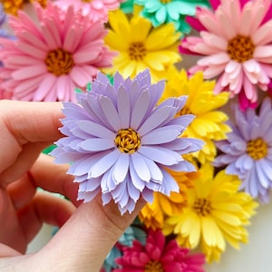 SVG PNG Digital Template, Paper Daisy, Spring Decor, Floral Backdrop, DIY Nursery Decor, Paper Flower, Paper Art, Mother's Day Gift, Floral image 2
