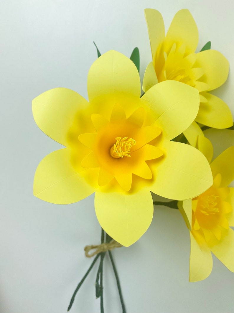 SVG Digital Template, Paper Daffodil, Cricut File, Spring Crafts, Flower Template, Easter Craft, Paper Flower Craft, DIY Paper Flower, Flor image 2