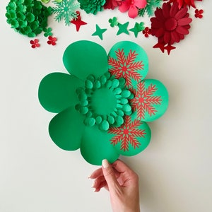 Snowflake Paper Flower SVG Template: DIY Christmas Flower (Digital Download)