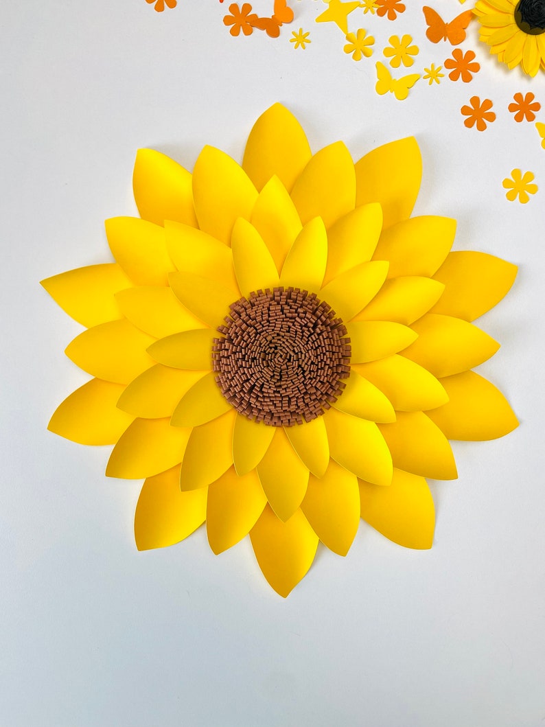 SVG Digital Template, Paper Sunflower, Fall Decor, Paper Flowers, DIY Nursery, Classroom Decor, Crafty Teacher, Cricut File, Halloween Craft image 1