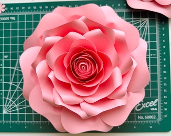 SVG Digital File, Paper Rose Template, Home Decor, Floral Backdrop, Nursery Decor, Paper Flowers, Fall Crafts, SVG Cut Files, Crafty Mom