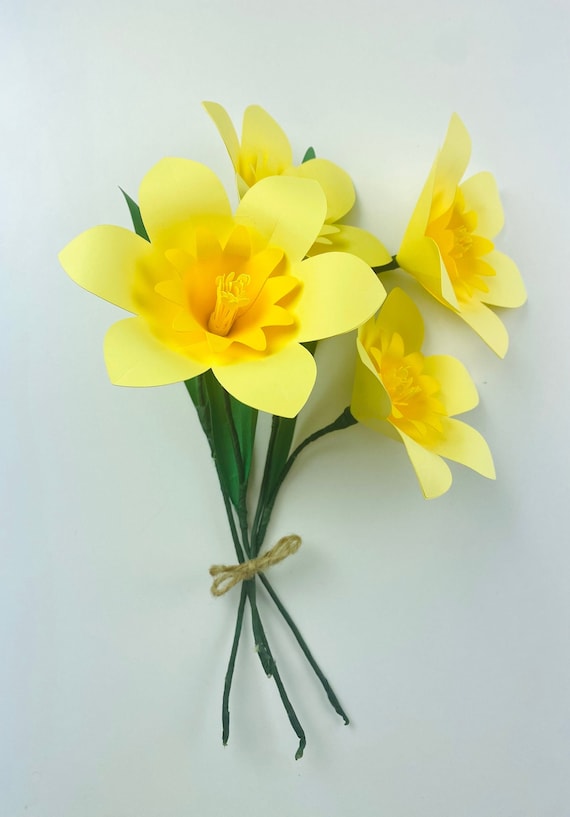 SVG Digital Template, Paper Daffodil, Cricut File, Spring Crafts, Flower Template, Easter Craft, Paper Flower Craft, DIY Paper Flower, Flor