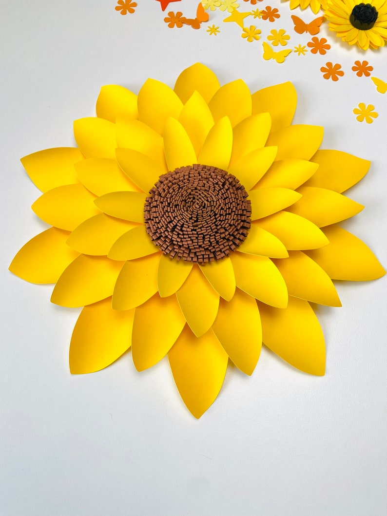 SVG Digital Template, Paper Sunflower, Fall Decor, Paper Flowers, DIY Nursery, Classroom Decor, Crafty Teacher, Cricut File, Halloween Craft image 2