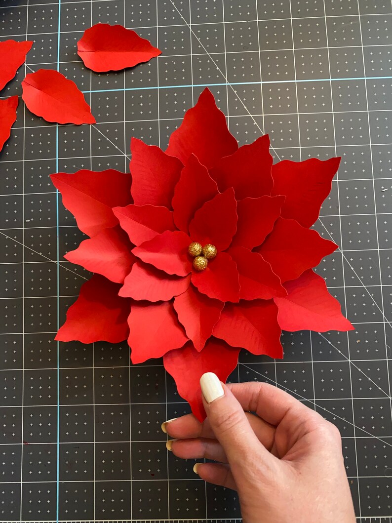 SVG PDF Digital Template Large Paper Poinsettia Paper - Etsy