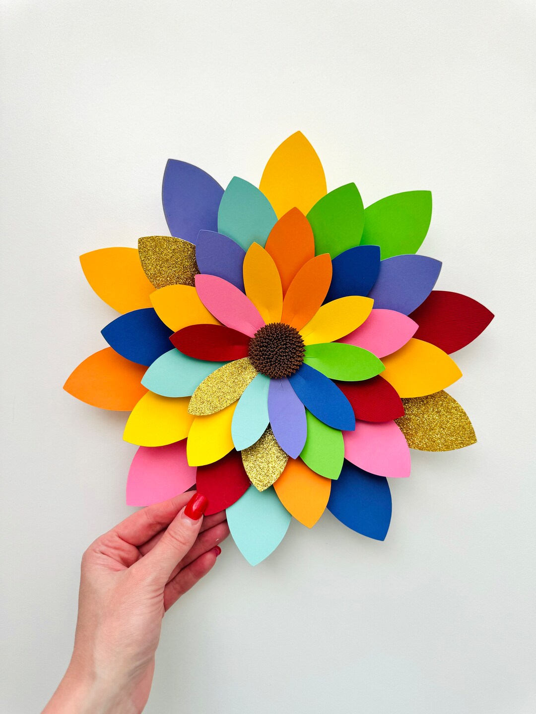 Paper Sunflower SVG Template: Rainbow DIY Decor (digital File) - Etsy