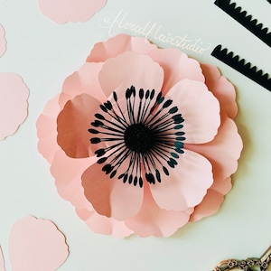 File digitale SVG, modello di anemone di carta, arredamento estivo, ghirlanda floreale, file Cricut, arte della parete della scuola materna, stanza artigianale, arredamento dell'aula, furbo