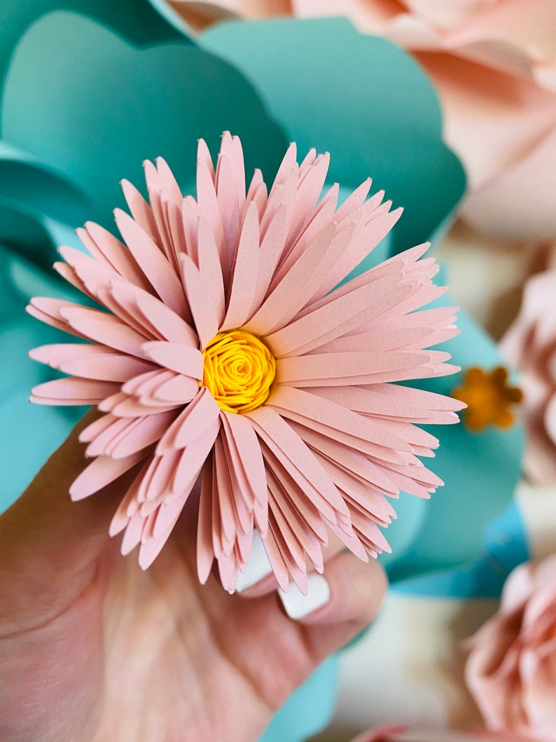 SVG PNG Digital Template, Paper Daisy, Spring Decor, Floral Backdrop, DIY Nursery Decor, Paper Flower, Paper Art, Mother's Day Gift, Floral image 4