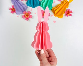 3D Paper Bunny Template: Spring Decor SVG File (Digital Download)