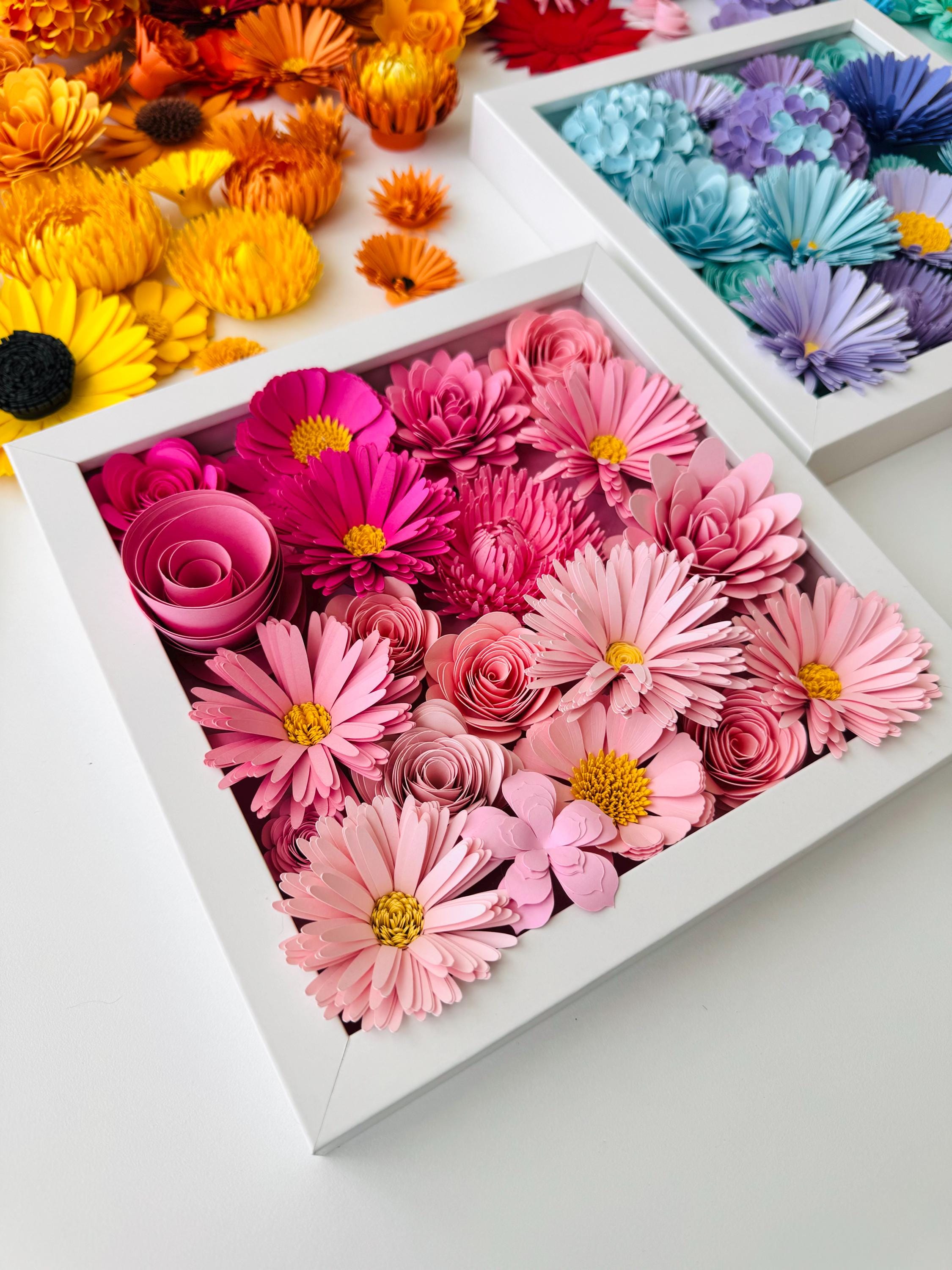 Handcrafted Paper Flower Frame – One-of-a-kind Ombre Floral Frame ...