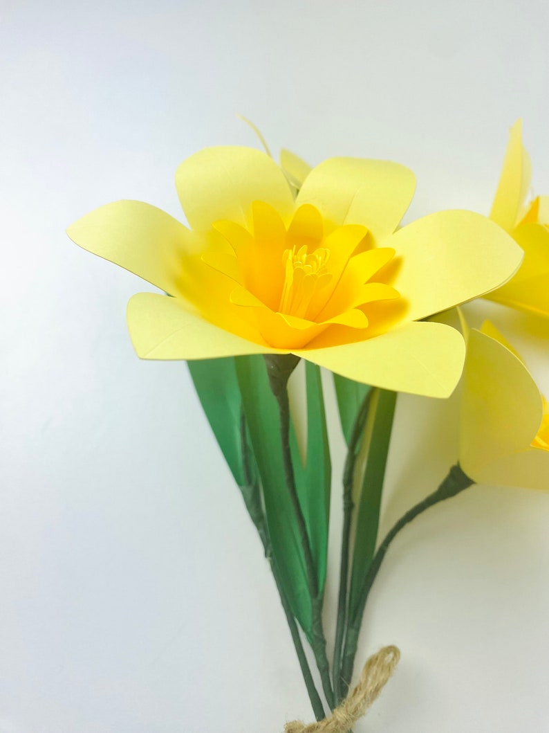 SVG Digital Template, Paper Daffodil, Cricut File, Spring Crafts, Flower Template, Easter Craft, Paper Flower Craft, DIY Paper Flower, Flor image 3