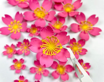 SVG Digital File, Cherry Blossom Flower Template, Spring Decor, Craft for Kids, Paper Flower, Paper Craft, Spring DIY, Valentine’s Day Craft