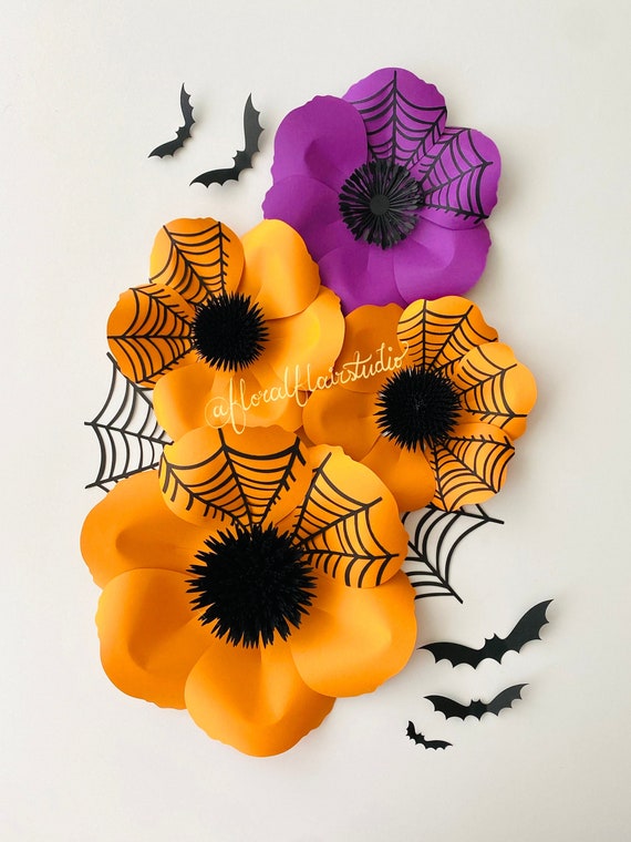 Spider Web Paper Flower Template: Halloween DIY Decor (SVG Digital File)