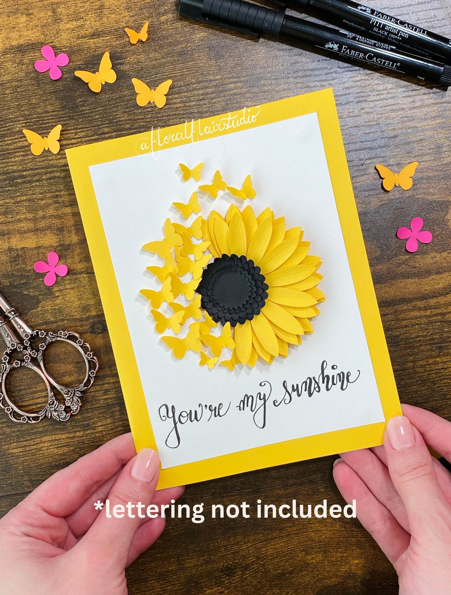 Daisy Butterfly Card SVG Template: DIY Paper Flower, Mother's Day ...