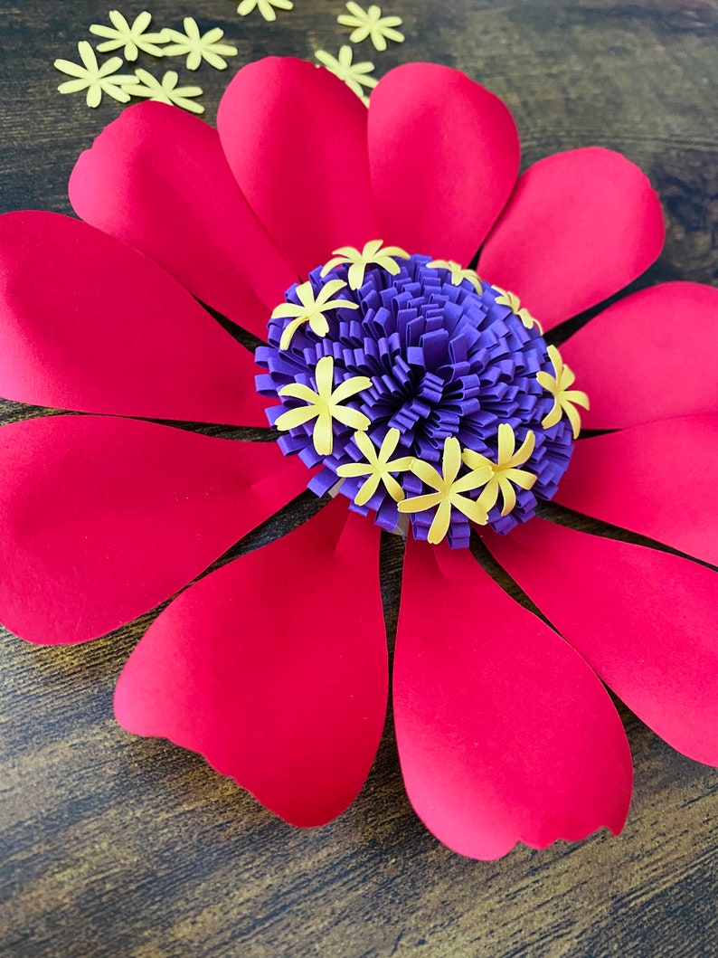 SVG PDF Digital File Zinnia Template Paper Flower Fall Etsy