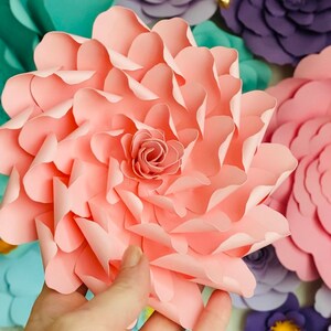 SVG Digital File, Paper Flower Template, Spring Floral Decor, Easter DIY Decor, Paper Craft, Cricut File, Mother's Day, Baby Shower Decor image 3