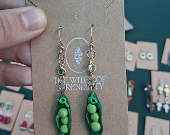 Pendientes colgantes de vaina de guisante