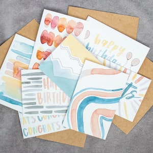 Aquarell-Grußkarten für alle Anlässe – 8er-Set