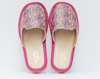 Womens Leather Slippers Home Shoes Slippers Polskie Kapcie UK SELLER