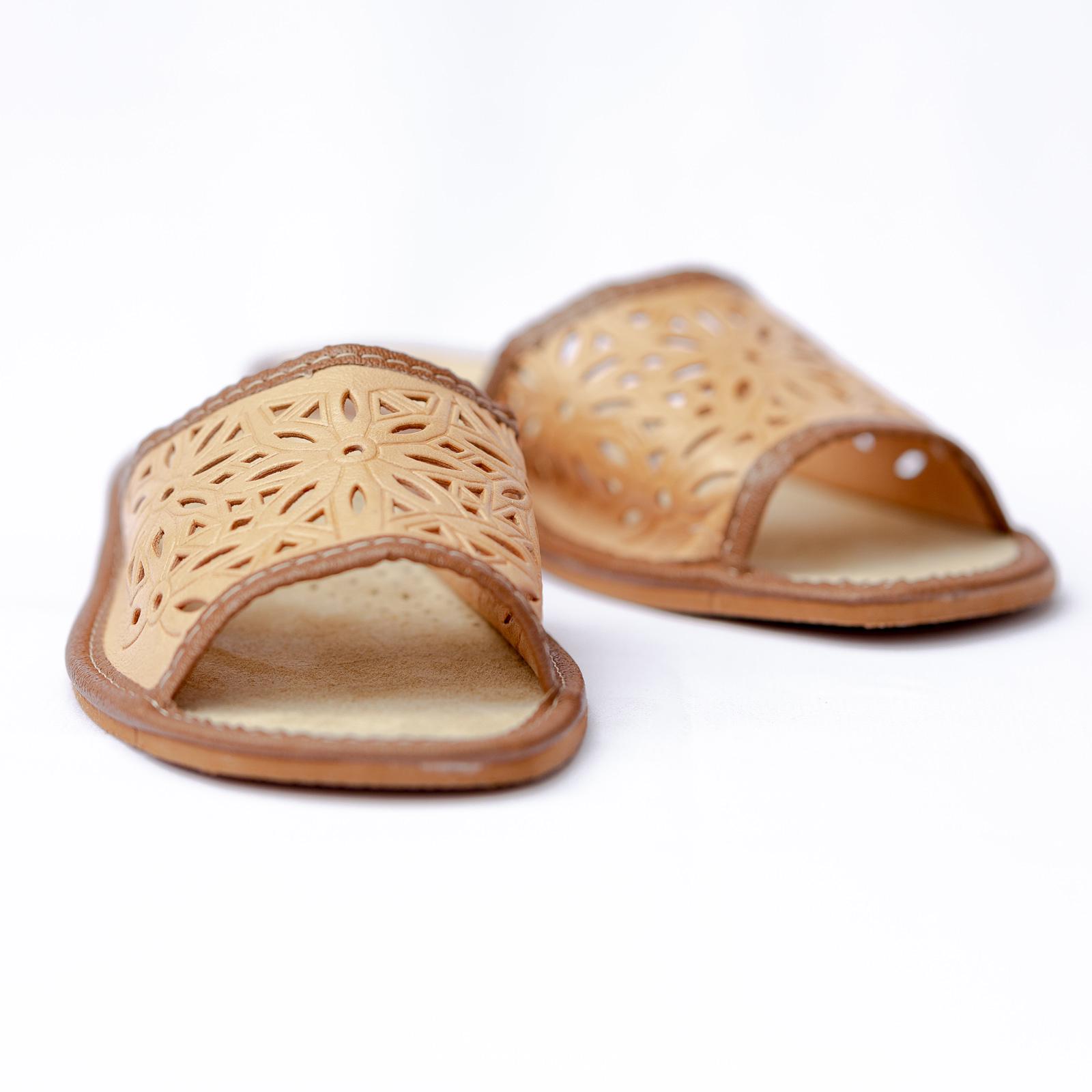 Womens Slippers Real Natural Leather Home Shoes Sandals Polskie Kapcie Handmade Pigskin