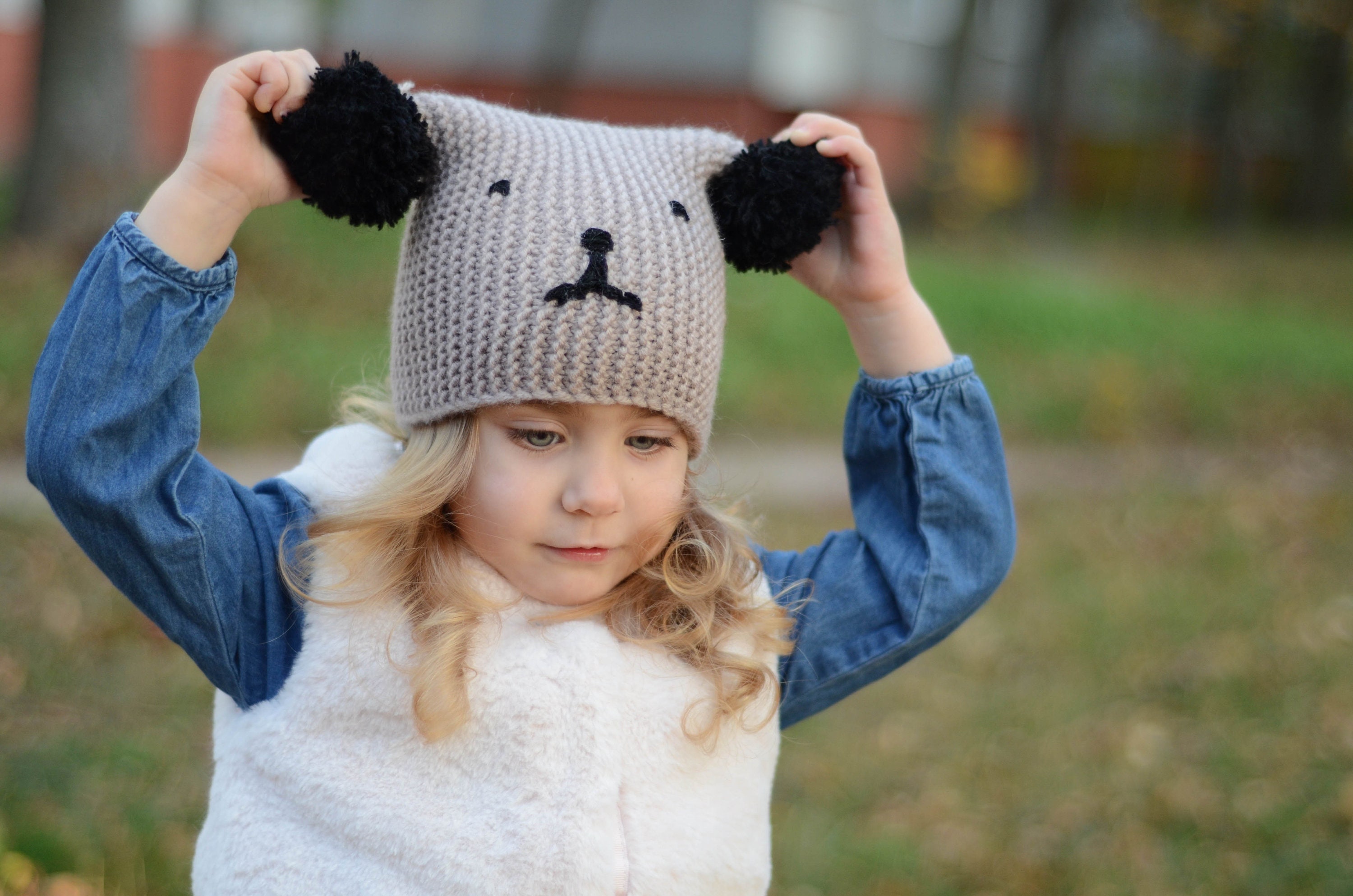 knitted bear hat