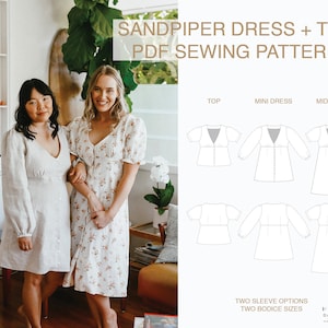 Sandpiper Dress + Top Digital PDF Sewing Pattern