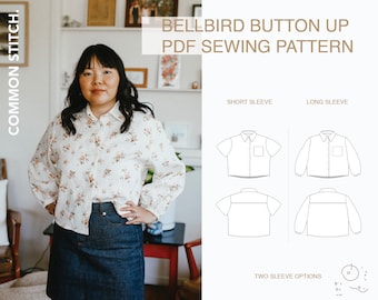 Bouton Bellbird Haut Modèle de couture PDF NUMÉRIQUE