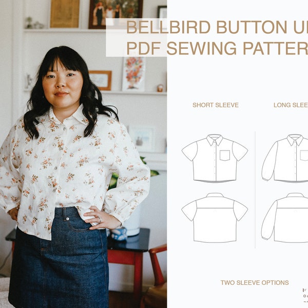 Bellbird Button Up DIGITAL PDF Sewing Pattern