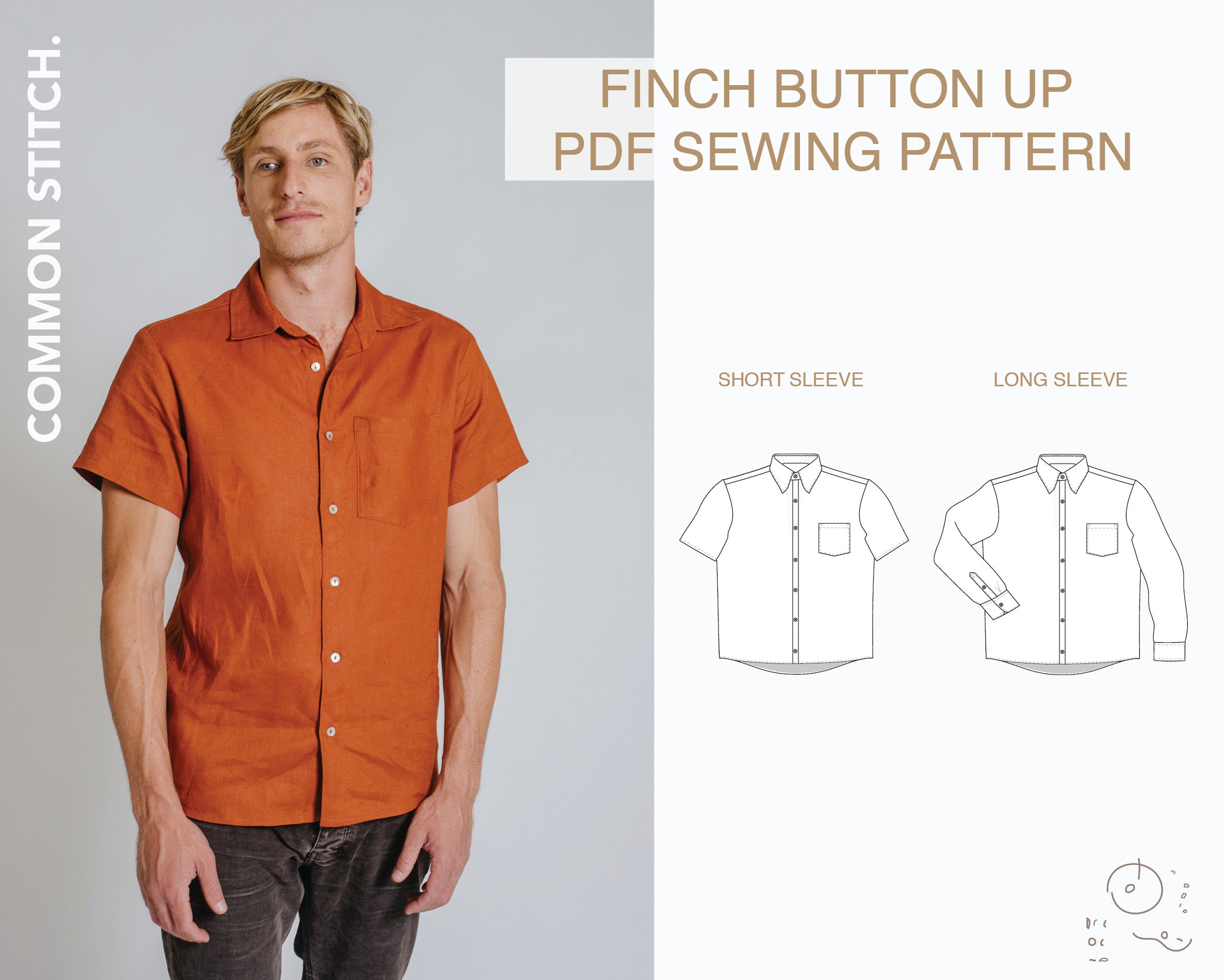Finch Button up Digital Sewing Pattern -  Canada