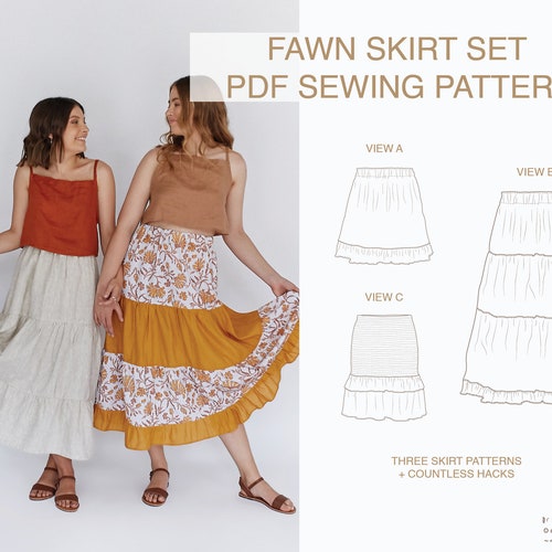 Fawn Skirt Set Digital PDF Sewing Pattern - Etsy