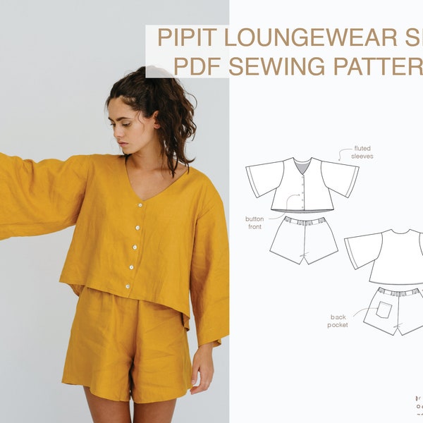 Pipit Loungewear Set Patrón de costura digital PDF