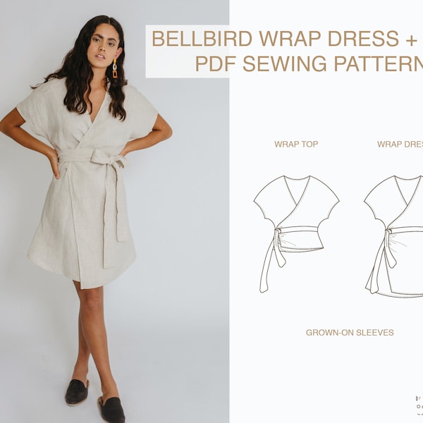 Bellbird Wrap Dress + Top Digital PDF Sewing Pattern