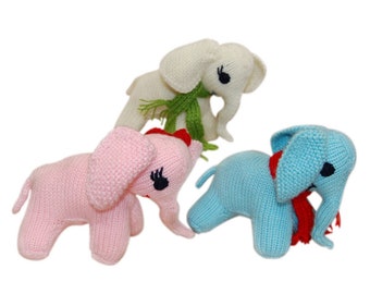 Alpaca Figures - Hand-Knitted Alpaca Blend Elephant Figures (7-inch KELP7)