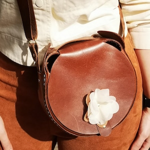 Braune Leder Crossbody Tasche für Frauen | Mini Leder Crossbody Handtasche | Kupfer Leder Party Geldbörse | Leder Satchel Handtasche | Kupfer Tasche