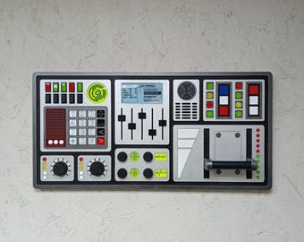 Extra Large Sci-Fi Control Panel: 3D Futuristic Wall Art