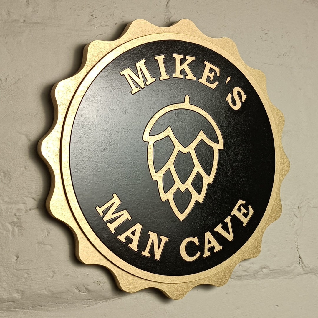 Personalised 3D Bottle Cap Sign / Custom Bar Plaque / Beer, Man Cave ...