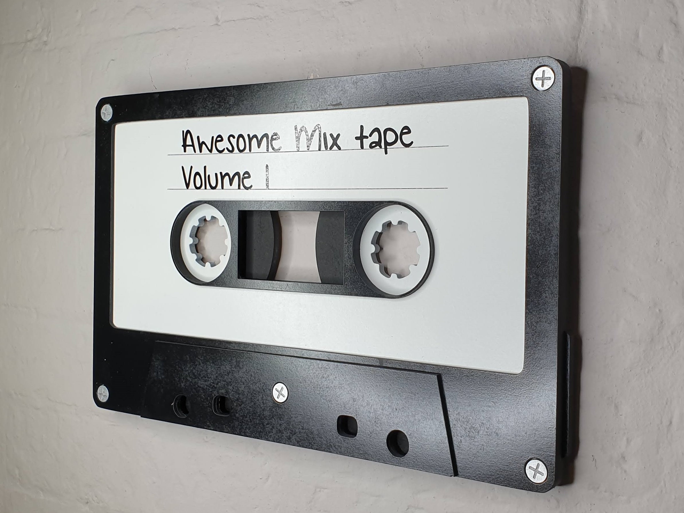 Large white retro cassette tape 3D wall art / 3D retro wall Etsy