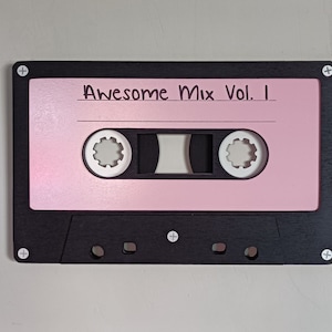 Large candy pink retro cassette tape 3D wall art / 3D retro wall art 80s wall art / Vintage Sign 80's décor