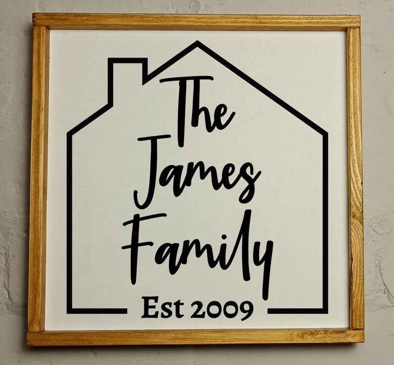 Personalised wooden framed established home family sign wedding / anniversary / house warming / Christmas gift image 6