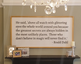 Extra large personalised quotation / custom lyrics framed sign / handmade hanging poem wall art UK