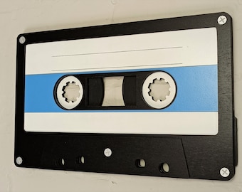 Large striped retro cassette tape 3D wall art / 3D retro wall art 80s wall art / Vintage Sign 80's décor