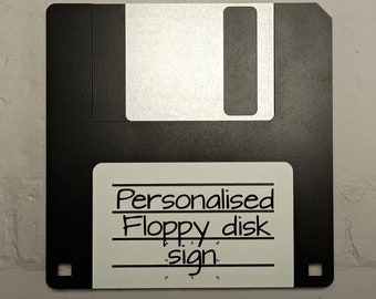 Large personalised 3D 3.5 inch floppy disk - wall hanging retro Geek gift - vintage  / retro / nostalgic gaming room sign