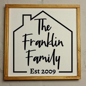 Personalised wooden framed established home family sign wedding / anniversary / house warming / Christmas gift image 4